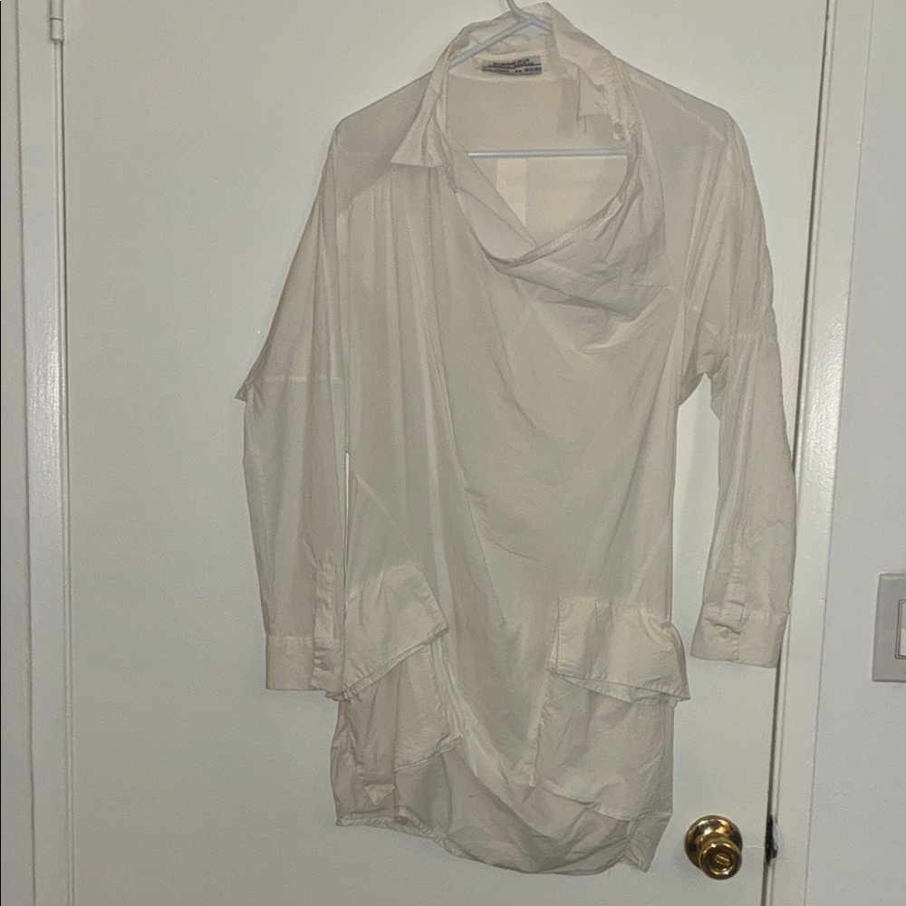 All Saints Cream Button Down Shirt